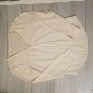 Cream Zip Up Blouse